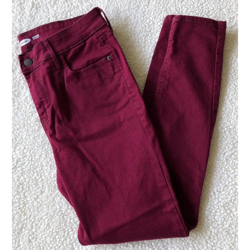 Old Navy Rockstar High Waisted Maroon Skinny Jeans